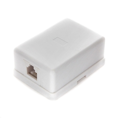 Розетка телефонная TA-101 RJ-11 (6P4C) внешняя 1 порт, белая | код TA-101 | Cablexpert