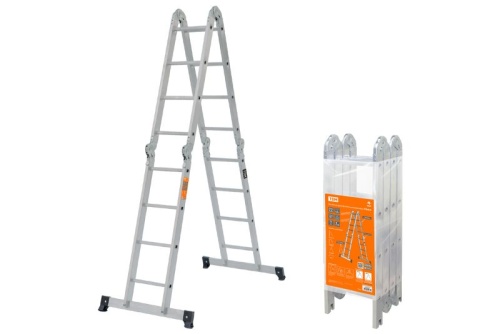 Лестница-трансформер алюминиевая ЛТА4х4, 4 секции по 4 ступени, h=433/209/117 см, 11,7 кг TDM | код SQ1028-0304 | TDM