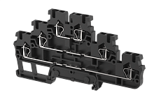 Клемма проходная пружинная 2,5 мм2, трехуровневая, на 6 подключения, черная SQ2.5-3T-BLACK | код 2102030005 | Elmex