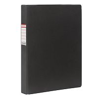 Папка на 4 кольцах BRAUBERG, картон/ПВХ, 35 мм, черная, до 250 листов (удвоенный срок службы), 221483 | код 221483 | BRAUBERG