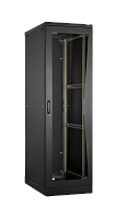 Шкаф напольный 19, 42U, стеклянная дверь, Ш600хВ2080хГ1000мм, в разобранном виде, черный | код TFL-426010-GMMM-BK | TLK
