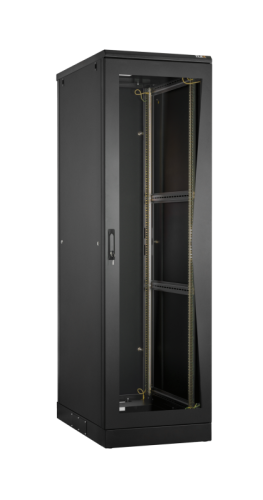 Шкаф напольный 19, 42U, стеклянная дверь, Ш600хВ2080хГ1000мм, в разобранном виде, черный | код TFL-426010-GMMM-BK | TLK Шкаф напольный 19, 42U, стеклянная дверь, Ш600хВ2080хГ1000мм, в разобранном виде, черный | код TFL-426010-GMMM-BK | TLK