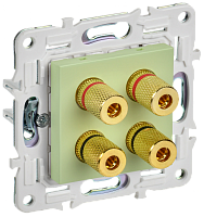 SKANDY Аудиорозетка 4-мест. SK-A01M мятн. IEK | код SK-S40-K06 | IEK