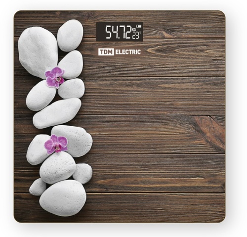Весы электронные напольные Спа, стекло, деление 0,01 кг, макс. 180 кг, 28х28 см, TDM | код SQ4012-0004 | TDM
