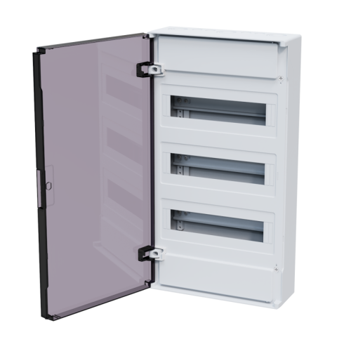 Щит распределительный навесной с пласт. черной прозрач. дверцей на 36 модулей, OptiBox Pro 36-NKR-IP40 | код 379803 | КЭАЗ фото 5