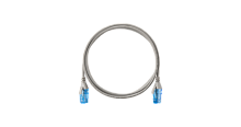Коммутационный шнур NIKOMAX Slim Line U/UTP 4 пары, Кат.6 (Класс E), 250МГц, 2хRJ45/8P8C, T568B, заливной, с защитой защелки, многожильный, BC (чистая медь), 28AWG (7х0,127мм), LSZH нг(А)-HFLTx, серый, 1м | код NMC-PC4UE55B-010-SL-C-GY | NI