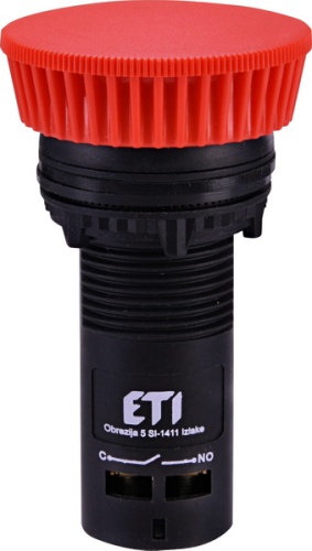 Кнопка монобл. грибок ECM-P10-R (без фикс., 1NO, красная) | код 004771480 | ETI