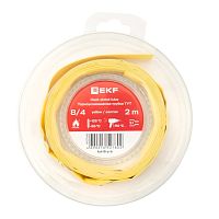 Термоусаживаемая трубка ТУТ нг 8/4 желтая ролик 2 м EKF | код tut-8-y-b | EKF