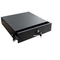 Полка выдвижная (ящик) 19 дюймов. 2U. для технической документации и инструментов. с ключом. цвет черный (RAL 9005) | код RD 0302.900 | SYSMATRIX
