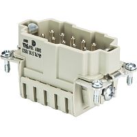 Вилочная контактная вставка REVOS, Size 10, пружинная фиксация, 10 полюсов + РЕ, 500 V, 16 A, материал контактов: медный сплав, покрытие контактов: серебро | код 70.510.1053.0 | Wieland