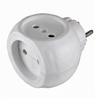 Разветвитель сетевой 10А (тройник) шар РВ-043 10А Si 1/3C-Wh бел. Volsten 13918