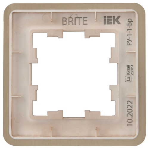 BRITE Рамка 1-мест. РУ-1-1-Бр металл шамп. RE AL IEK | код BR-M12-M-21-K37 | IEK фото 4