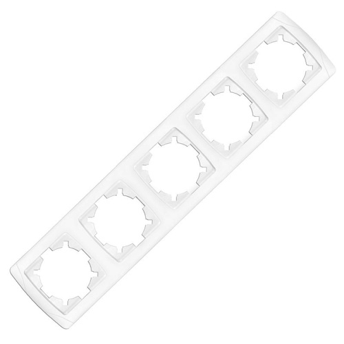 Рамка 5 постов Маргарита горизонтальная белая | код 1084 | Universal Рамка 5 постов Маргарита горизонтальная белая | код 1084 | Universal