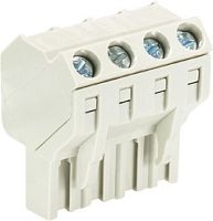 Розеточный разъем, угол 45 градусов, на кабель, шаг 5,08 мм, 4 полюса, номинальное сечение: 2,5 мм кв., винтовая фиксация провода, 400V, 12А, без маркировки, цвет: серый, серия 8213 B S | код 27.341.3453.0 | Wieland