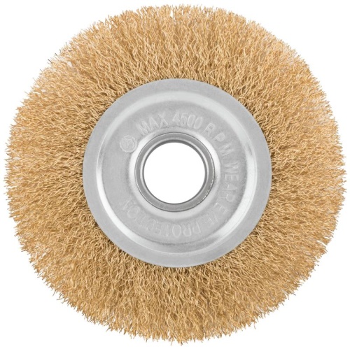 Кордщетка дисковая прямая, посадочный диаметр 22.2 мм, латунированная волнистая проволока 125 мм | код 39025 | FIT фото 2 Кордщетка дисковая прямая, посадочный диаметр 22.2 мм, латунированная волнистая проволока 125 мм | код 39025 | FIT фото 2