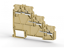 307 400, Клеммник пруж.быстрозажимной (Push in) 3-х ярусн. для датчиков, 2,5мм.кв., (бежевый), PYK 3S | код 0.0.0.3.07400 | KLEMSAN