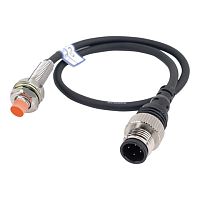 Датчик индуктивный, Sn=2мм, выход PNP NC, частота срабатывания 1000Гц, Uпит. 12…24V DC, удлиннённый цилиндрический корпус M8 (никелированная латунь) с кабелем 0.3м и разъёмом M12, монтаж незаподлицо, IP67 | код PRWL08-2DP2 | AUTONICS