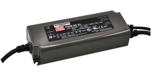 Источник питания AC-DC, 90Вт, ККМ, IP67, вход 90…305В AC, 47…63Гц, выход 24В/3.75А, изоляция 3750В AC, в кожухе 171х63х37.5мм, -40…+70С, димминг 0-10В, ШИМ, выход: стабилизированное напряжение с ШИМ | код PWM-90-24 | MeanWell