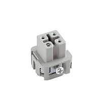 Розетка (гнездовая вставка) 3C + земля 10А 250V 4kV Винт 1..2.5 мм?Типоразмер 3A Серия A Прямой ввод, 29002 | код 29002 | KLEMSAN