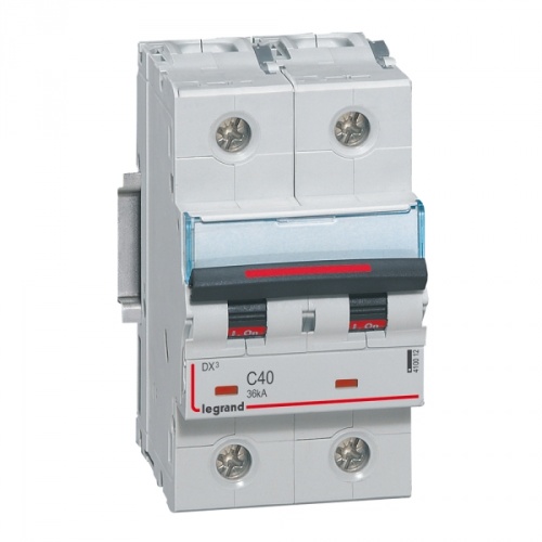 Выключатель автоматический двухполюсный DX3 40A C 36кА (3 мод) | код. 410012 |  Legrand 