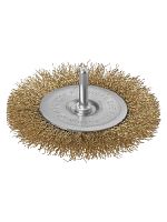 Щетка для дрели плоская, 100 мм, латунированная витая проволока d 0,3 мм, Рубин, TDM | код SQ1096-0203 | TDM
