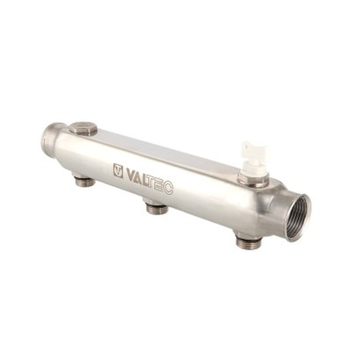 Коллектор из нерж. стали, с м-о расст вых. 100мм, 1"х 4 вых. 1/2" нар. | код. VTc.510.SS.060404 | VALTEC