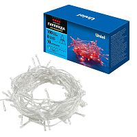 Гирлянда светодиодная 10м 100 светодиодов Красный свет Провод прозрачный ULD-S1000-100/DTA RED IP20 ТМ Uniel | код UL-00008666 | Uniel