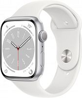 Смарт-часы Apple Watch Series 8 А2771 45мм OLED корп.серебристый рем.белый (MP6N3ZP/A) | код 1872247 | APPLE