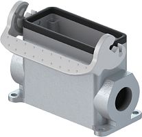 Закрытое основание разъема REVOS, Size 16H, с уплотнителем, с одной защелкой, без защитной крышки, 1 отверстие с резьбой для кабельных вводов M32x1,5, с нижним расположением, материал корпуса: алюминиевый сплав | код 76.337.4035.1 | Wieland