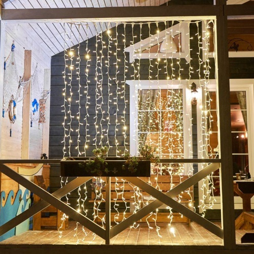 Гирлянда светодиодная "Дождь" 2х3м 600LED тепл. бел. 80Вт 230В IP65 эффект мерцания провод бел. (нужен шнур питания 303-500-1) Neon-Night 235-366 фото 9 Гирлянда светодиодная "Дождь" 2х3м 600LED тепл. бел. 80Вт 230В IP65 эффект мерцания провод бел. (нужен шнур питания 303-500-1) Neon-Night 235-366 фото 9