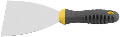 Шпатель нерж.сталь прорезин.ручка 5дюйм (125мм) черн.-желт. FIT 06687 фото 5