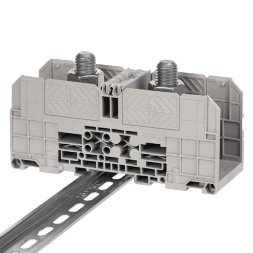 Клемма проходная, болтовой зажим, 2 точки подключения, 300 кв.мм, серая | код FER-300 | DKC