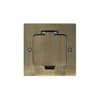 MultiDesk Лючок с розеткой 2К+З, 16А/250В, IP44 с монтажной коробкой для стены, фальшпола, стола Античная латунь, тип MDK21 | код MDK21102BA | Systeme Electric