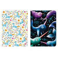 Тетради 60 л. в клетку обложка SoftTouch, НАБОР 2 шт., бежевая бумага 70 г/м2, сшивка, B5 (179х250 мм), FANTASY, BRAUBERG, 403820 | код 403820 | BRAUBERG