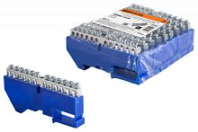 Шина N нулевая с изолятором на DIN-рейку 6x9мм стойка бол. 12 групп никелированная TDM | код SQ0801-0329 | TDM