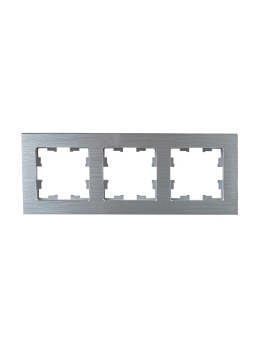 Рамка 3-м BRITE РУ-3-1-БрА металл алюм. | код. BR-M32-M-K47 | IEK фото 3