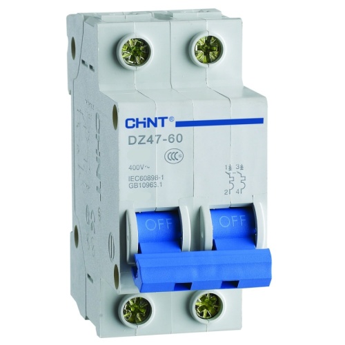Автоматический выключатель DZ47-60 2P 63A 4.5kA х-ка B (CHINT) | код 185741 | CHINT