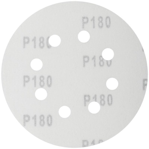 Круги шлифовальные с отверстиями (липучка), алюминий-оксидные, 125 мм, 5 шт Р 180 | код 39668 | FIT фото 2