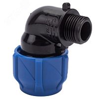 Отвод компрессионный присоединительный ПНД НР 20х1/2 (180/45) | код 1210012420012 | Valfex