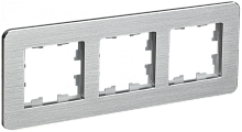 BRITE Рамка 3-мест. РУ-3-1-Бр металл алюм. RE AL IEK | код BR-M32-M-21-K47 | IEK