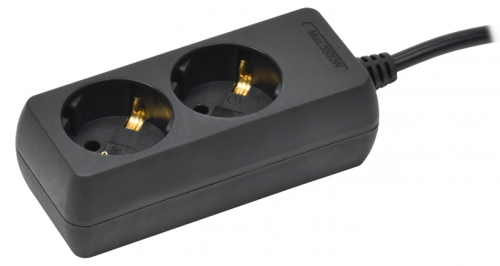 Удлинитель У02 2 места с/з 5м 3х1мм2 16А 250В чер. IEK | код WYP10-16-02-05-Z-K02 | IEK