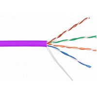 Кабель NIKOLAN U/UTP 4 пары, Кат.5e (Класс D), тест по ISO/IEC, 100МГц, одножильный, BC (чистая медь), 24AWG (0,511мм), внутренний, LSZH нг(А)-HFLTx, фиолетовый, 305м | код NKL 9100C-VL | NIKOLAN