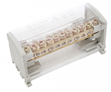 Распределительный блок фаза-ноль 8х12мм 2х15 отв. 125А | код DB1-2115 | ELVERT