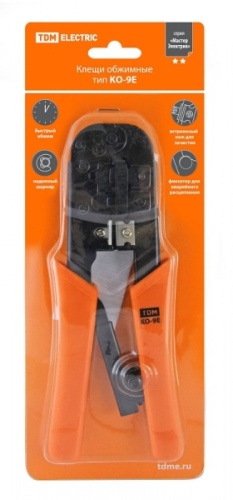 Клещи обжимные KO-9E (обжим RJ-11, RJ-45), «МастерЭлектрик» TDM | код SQ1001-0007 | TDM