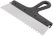 Шпатель фасадный зубчатый 250мм/зуб 6мм нерж. КУРС 06607