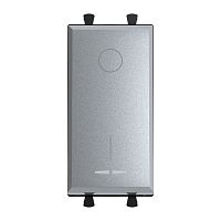 Выключатель двухполюсный одноклавишный модульный, Avanti, Закаленная сталь, 1 модуль | код 4404221 | DKC