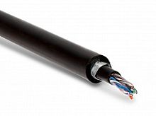 Hyperline UUTP4-C5E-S24-ARM-OUT-PE/PE-BK Кабель витая пара U/UTP. кат. 5e. 4 пары(24 AWG). одножильный (solid). бронир. стальной лентой. внешний. PE. -40 C – +60 C. черный | код 41657 | Hyperline