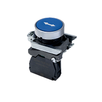 Кнопка плоская синяя, маркировка стрелка влево-вправо, 1NO, IP65, металл MTB4-BA61781 | код 137123 | MEYERTEC