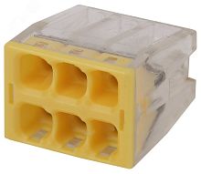 Клемма СМК компактная серии 206, 6 отверстий, 0,5-2,5 мм2 NO-224-26 | код Б0043944 | ЭРА