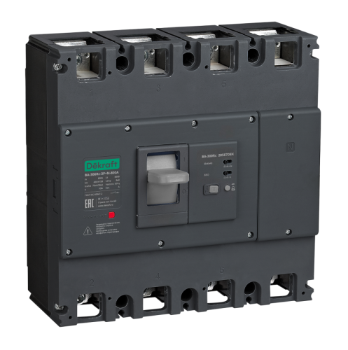 Выключатель автоматический силовой 3п+N 800А 70кА ВА-306Rc Inst 300/500/1000мА DEKraft 28583DEK